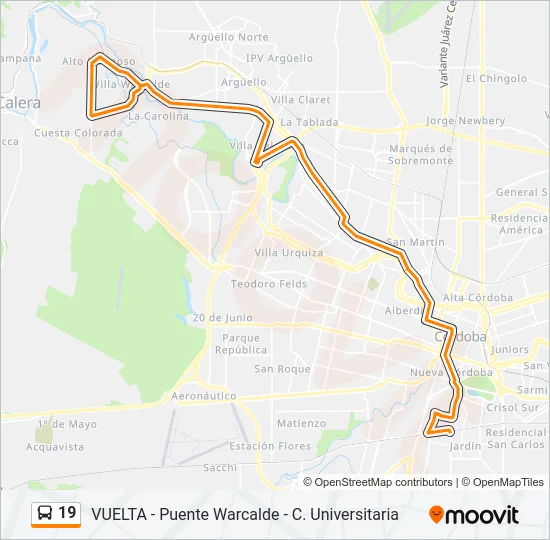 19 Colectivo Line Map