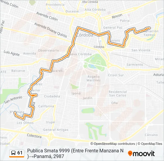 61 Colectivo Line Map