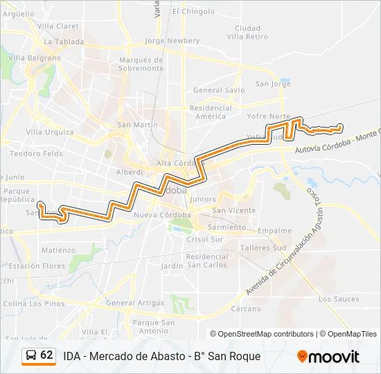 62 Colectivo Line Map