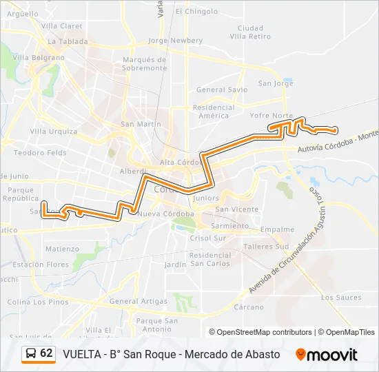 62 Colectivo Line Map