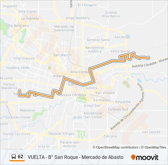 62 Colectivo Line Map