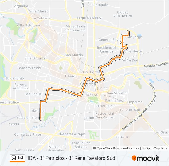 63 Colectivo Line Map