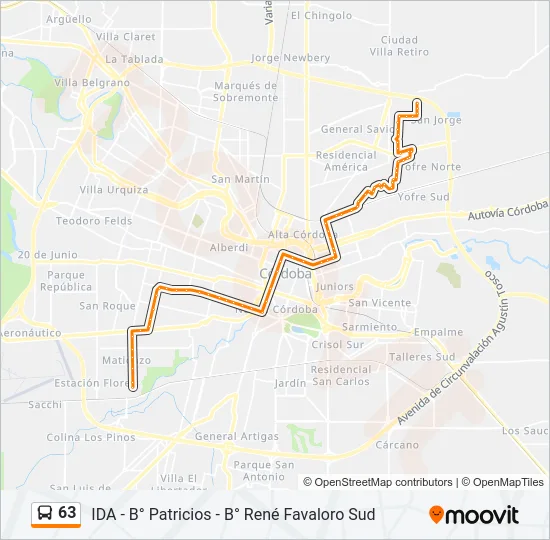 63 Colectivo Line Map