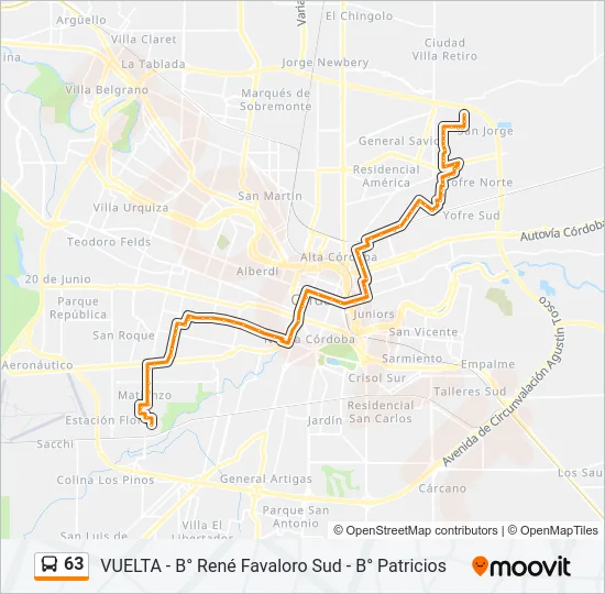 63 Colectivo Line Map