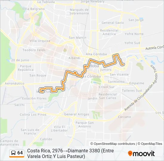 64 Colectivo Line Map