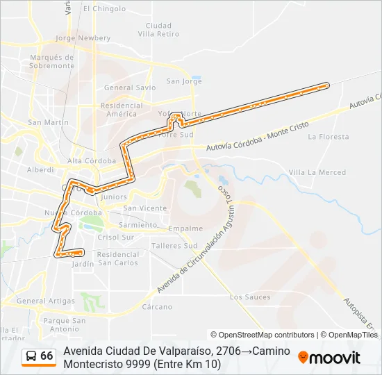 66 Colectivo Line Map