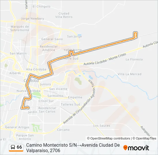 66 Colectivo Line Map
