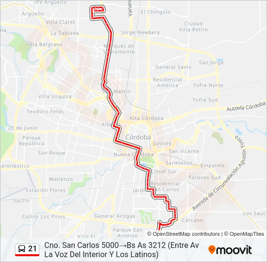 21 Colectivo Line Map