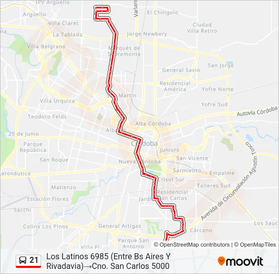 21 Colectivo Line Map