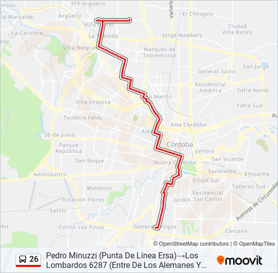 26 colectivo Line Map