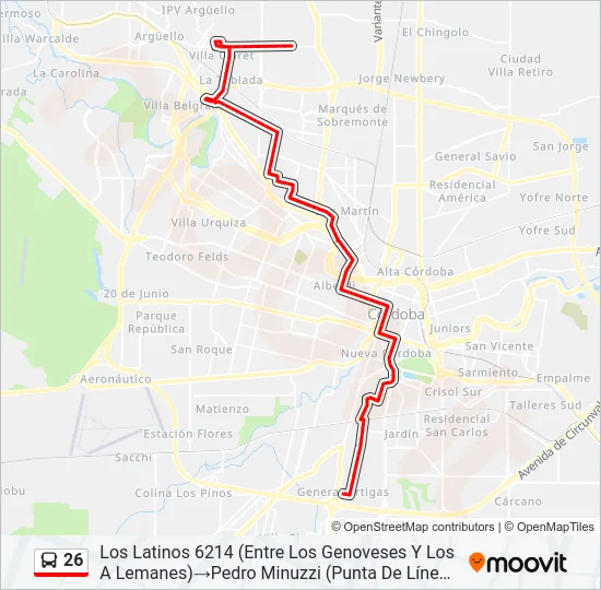 26 Colectivo Line Map
