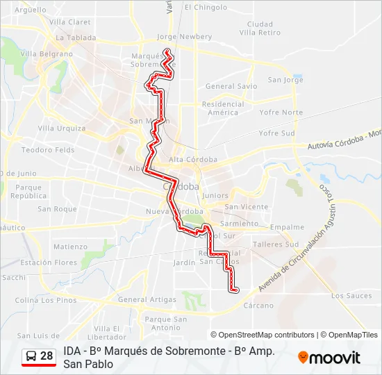 28 Colectivo Line Map