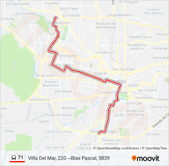 71 Colectivo Line Map