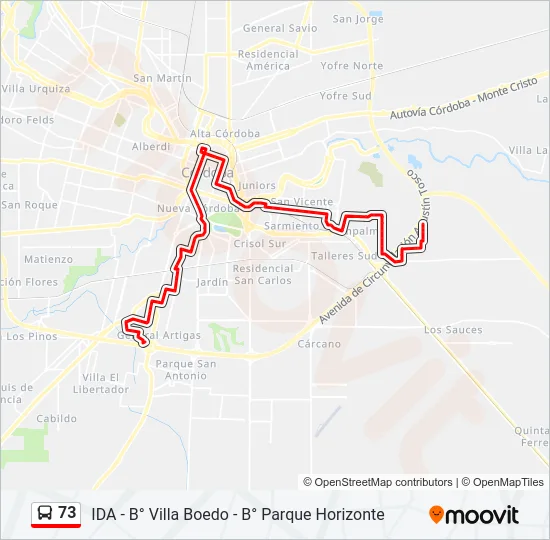 73 Colectivo Line Map