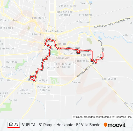 73 Colectivo Line Map