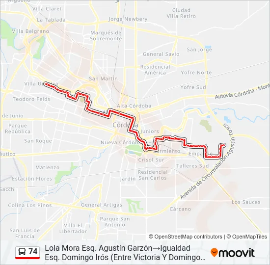 74 Colectivo Line Map