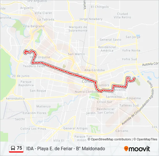 75 Colectivo Line Map