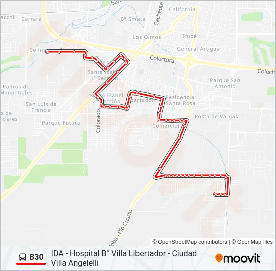B30 Colectivo Line Map