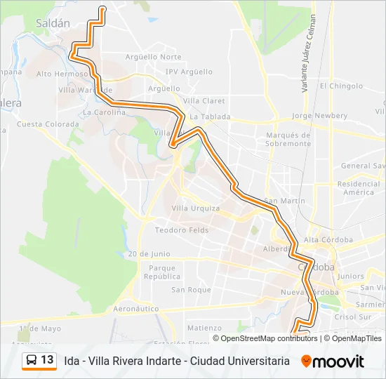 13 Colectivo Line Map