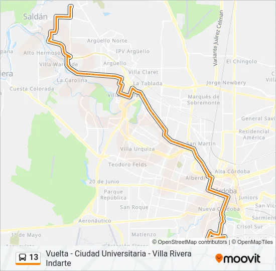 13 Colectivo Line Map