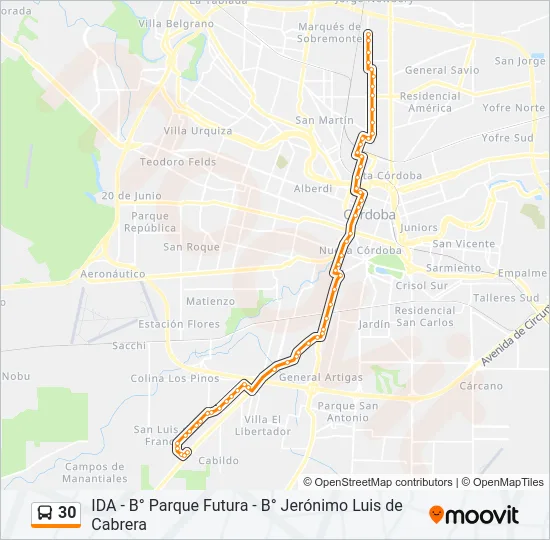 30 Colectivo Line Map