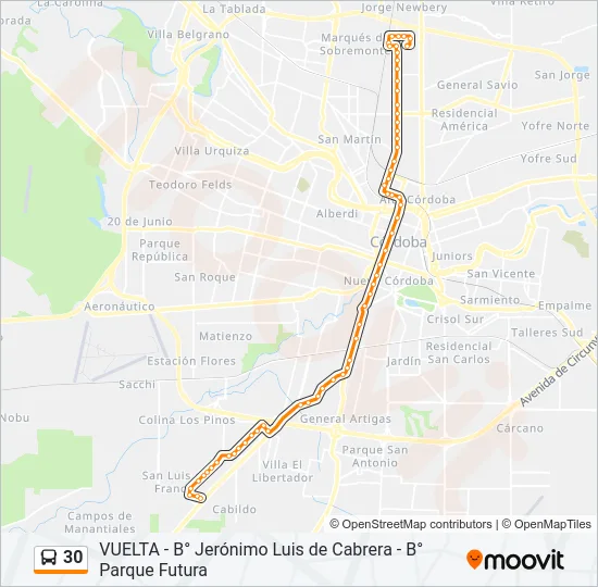 30 Colectivo Line Map