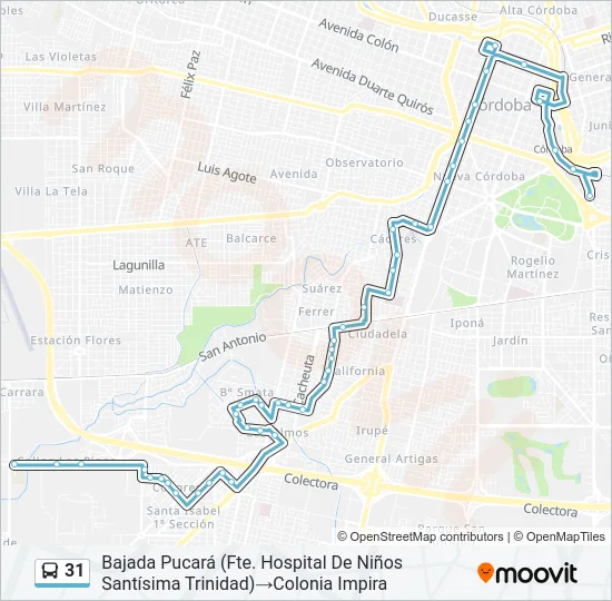 31 Colectivo Line Map