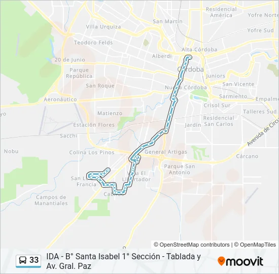 33 Colectivo Line Map
