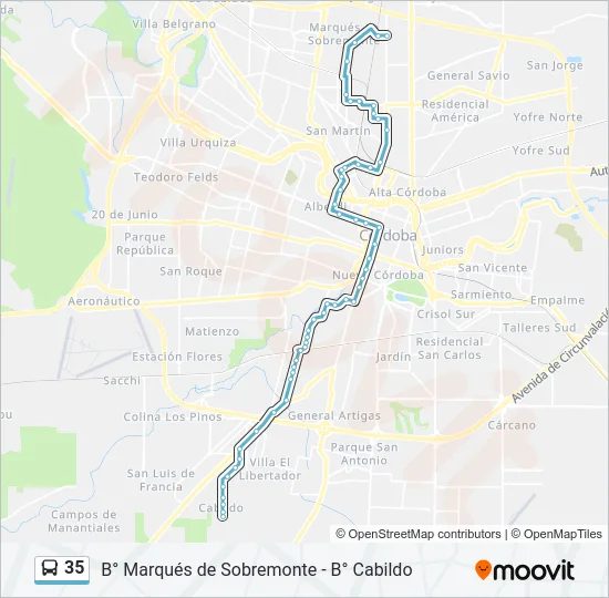 35 Colectivo Line Map