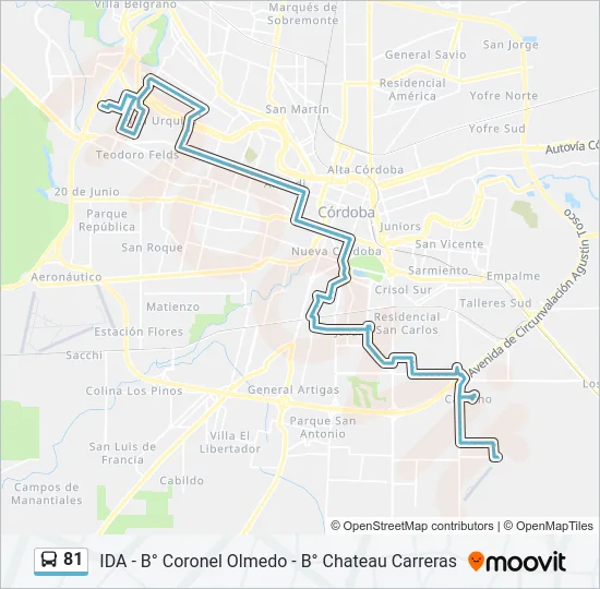 81 Colectivo Line Map