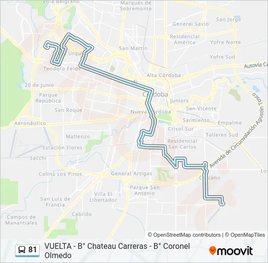 81 Colectivo Line Map