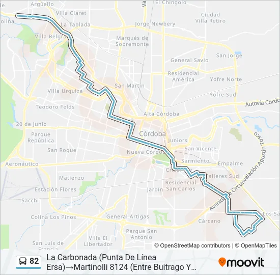 82 Colectivo Line Map