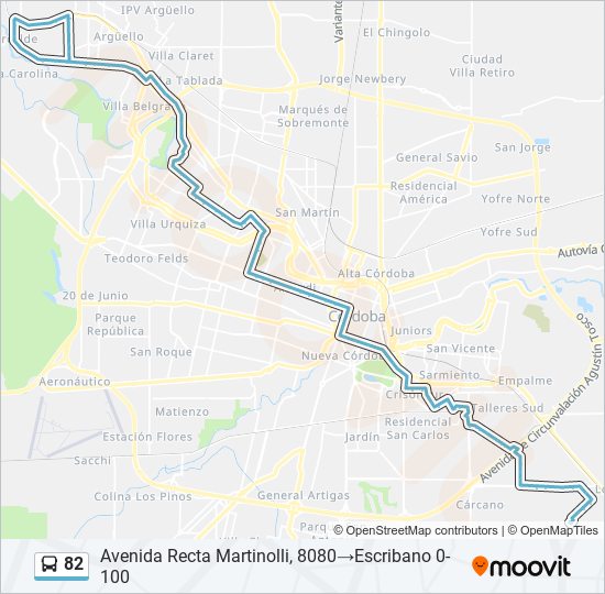 82 Colectivo Line Map