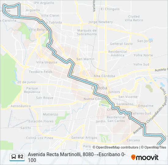 82 Colectivo Line Map