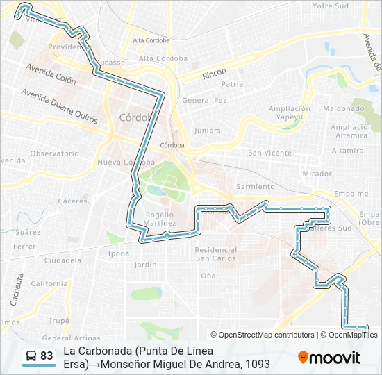 83 Colectivo Line Map