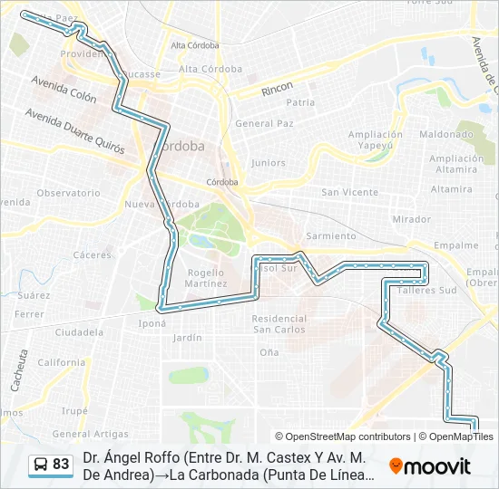 83 Colectivo Line Map