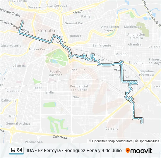 84 Colectivo Line Map