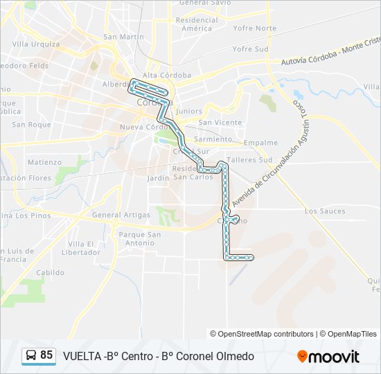 85 Colectivo Line Map