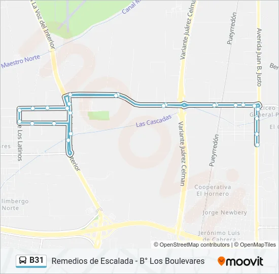 B31 Colectivo Line Map