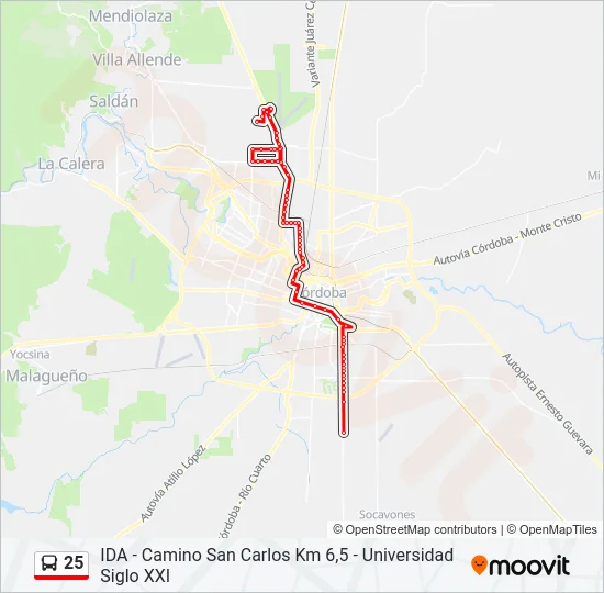 25 Colectivo Line Map
