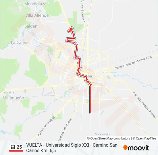 25 Colectivo Line Map