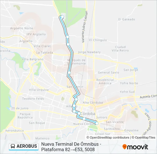 AEROBUS Colectivo Line Map