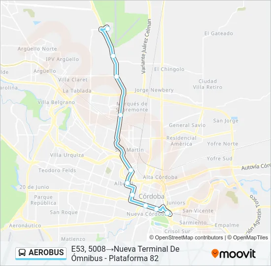 AEROBUS Colectivo Line Map