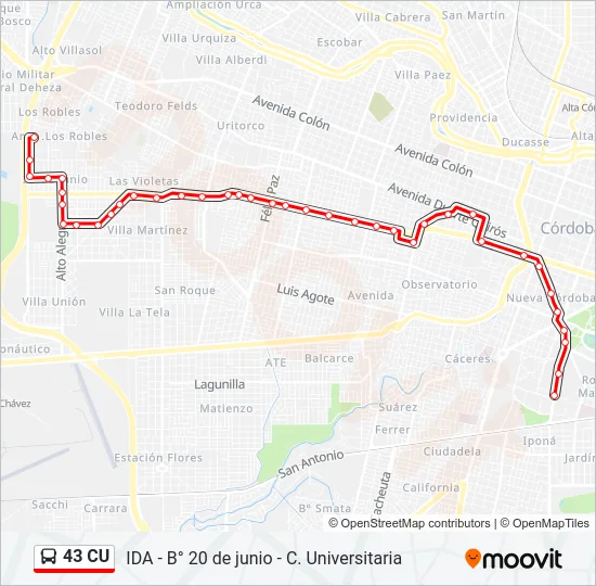 43 CU Colectivo Line Map