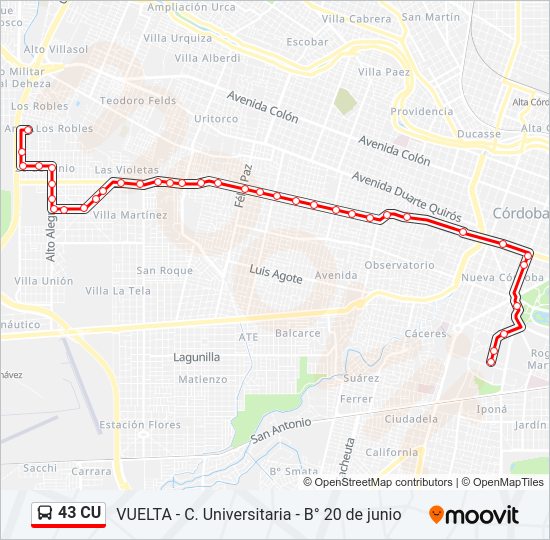 Mapa de 43 CU de Colectivo
