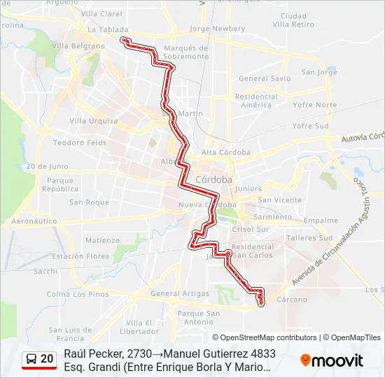 20 Colectivo Line Map