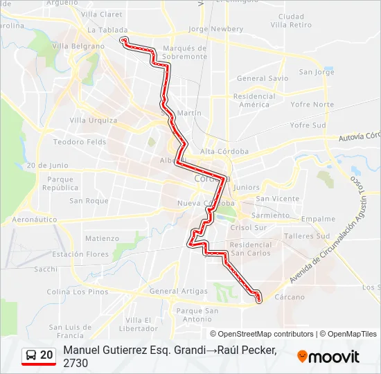 20 Colectivo Line Map