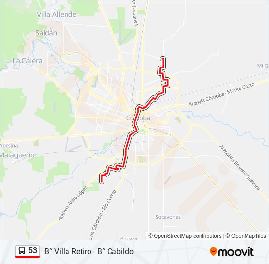 53 colectivo Line Map