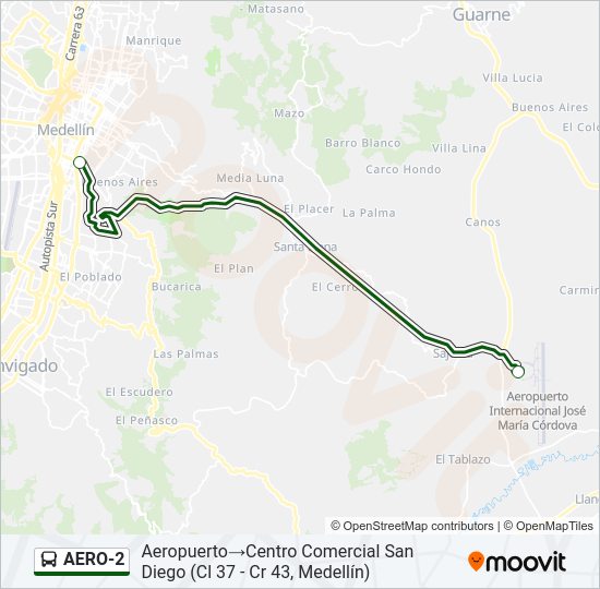 Mapa de AERO-2 de autobús