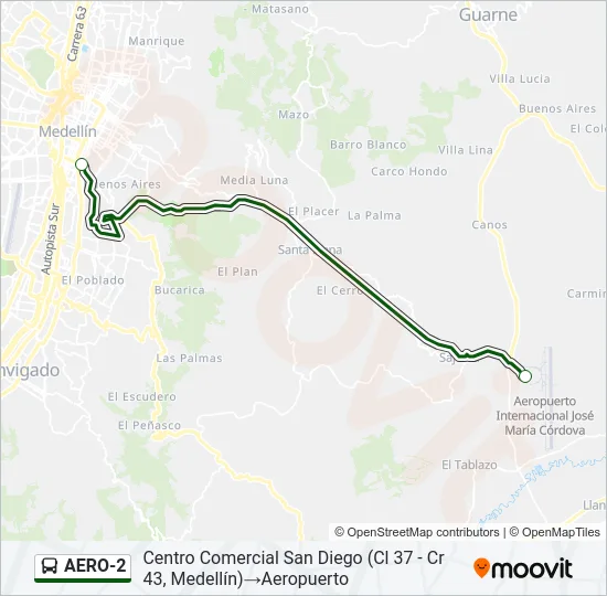 AERO-2 Bus Line Map